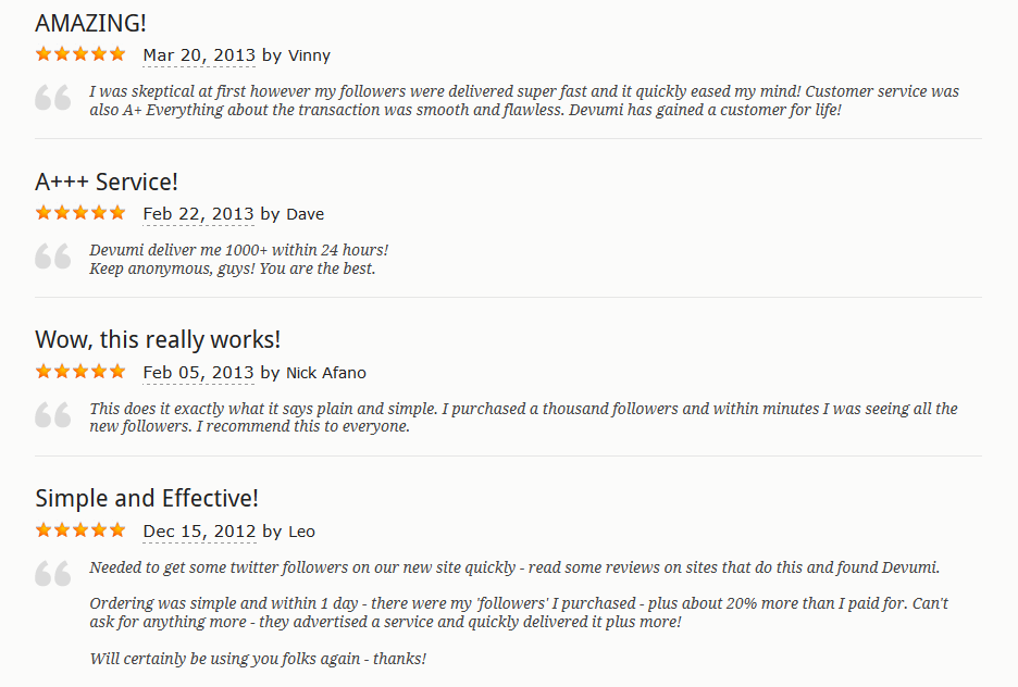 testimonials