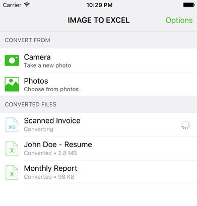 image to excel